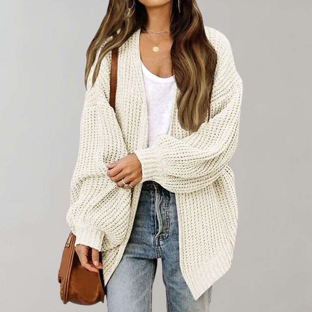 Cardigan Lavorato A Maglia Oversize Donna | Manica Lunga