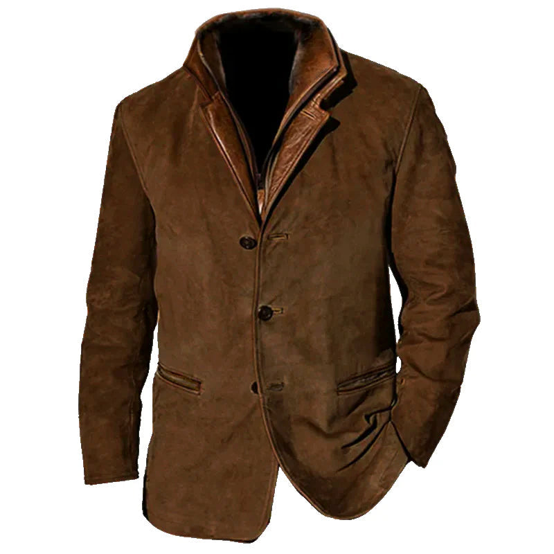 Giacca Da Uomo Con Inserti In Pelle | Manica Lunga