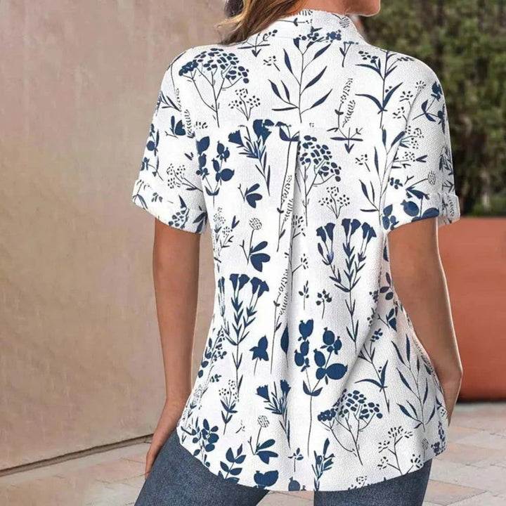 Comoda Camicia Estiva Con Fiori Da Donna | Maniche Corte
