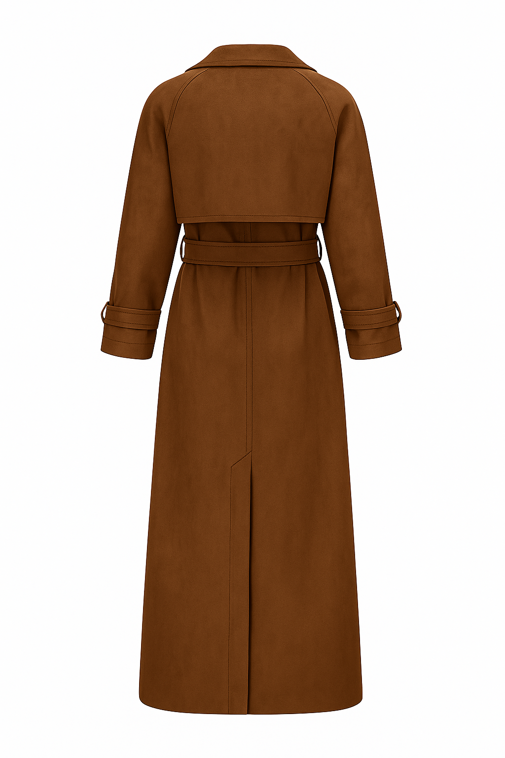 Maxi Trench in Suède Vegano Donna – Elegante, Lungo e con Cintura Regolabile
