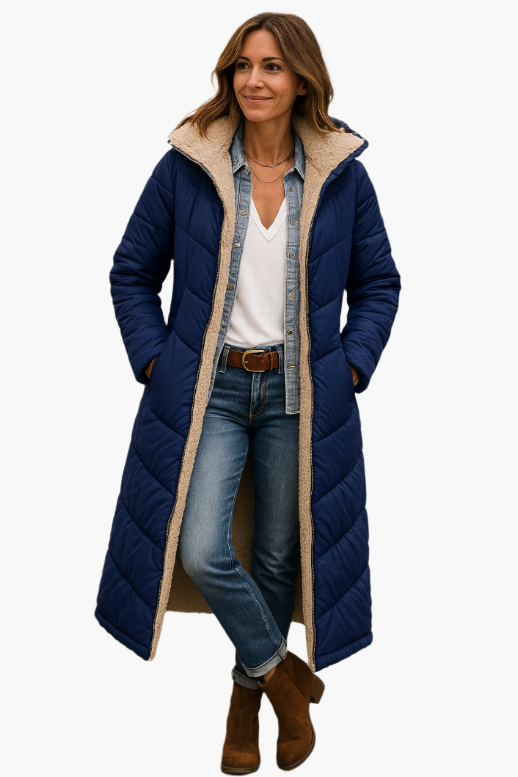 Noelle Cappotto Invernale Donna Lungo con Zip – Caldo, Elegante e Moderno