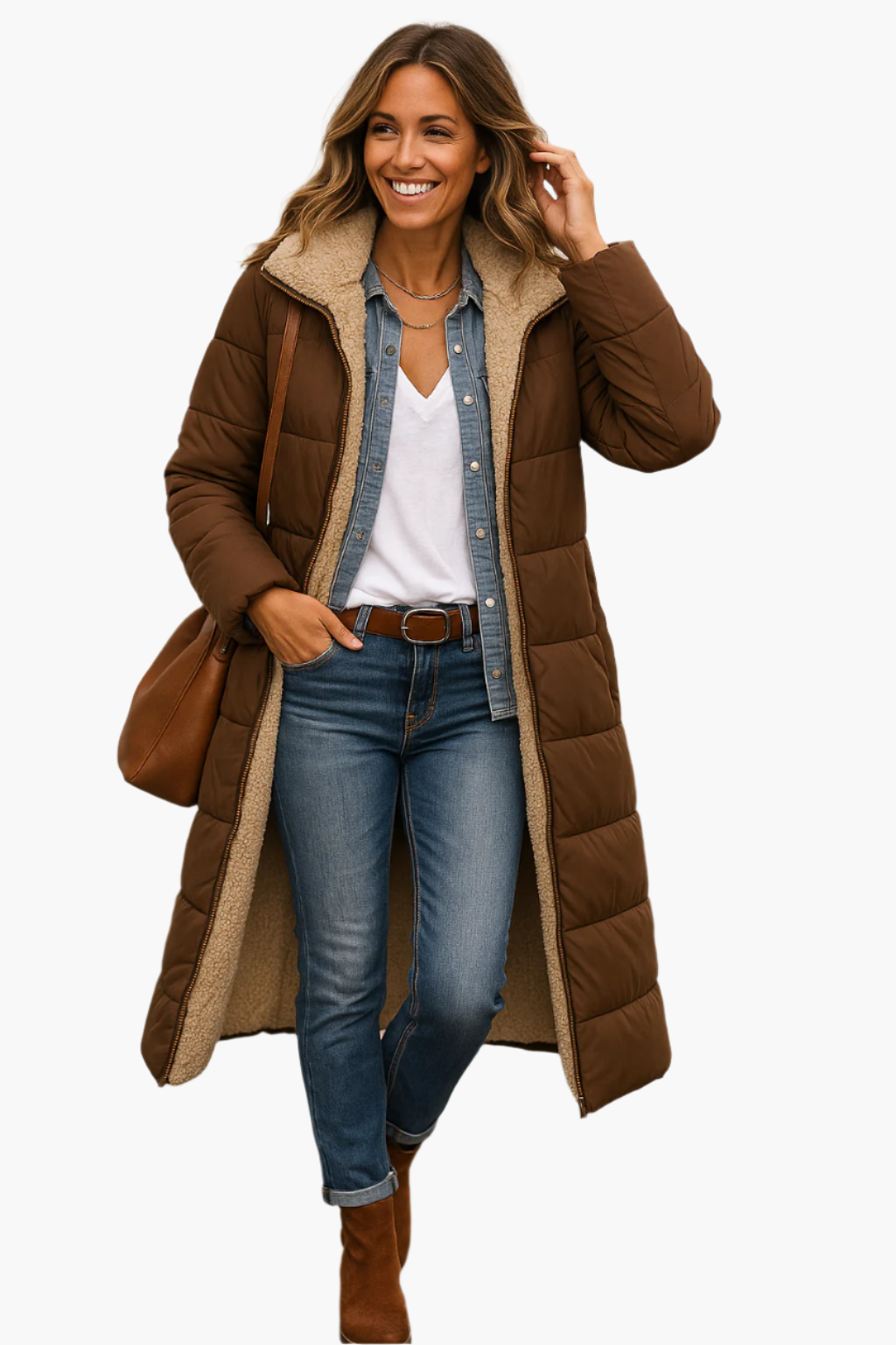 Noelle Cappotto Invernale Donna Lungo con Zip – Caldo, Elegante e Moderno