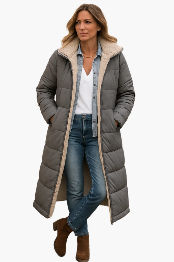 Noelle Cappotto Invernale Donna Lungo con Zip – Caldo, Elegante e Moderno