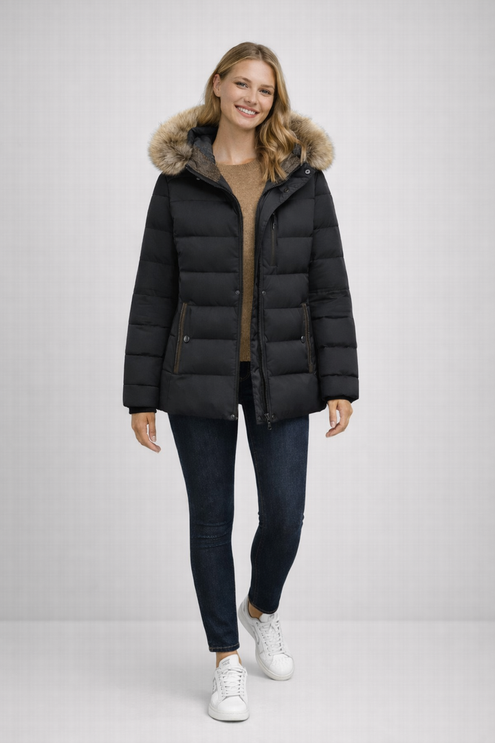Saphira Parka Donna Impermeabile con Cappuccio in Ecopelliccia – Calda, Elegante e Funzionale