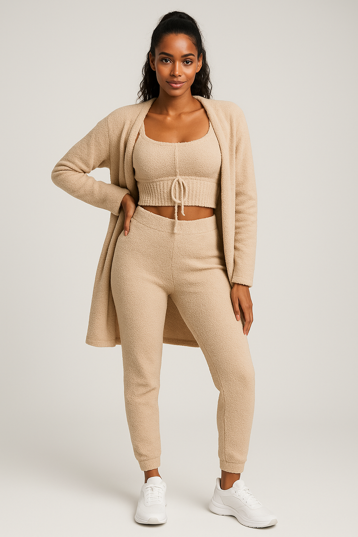 Teddy Set Loungewear Donna 3 Pezzi – Comodo, Moderno e Stile Casual Elegante