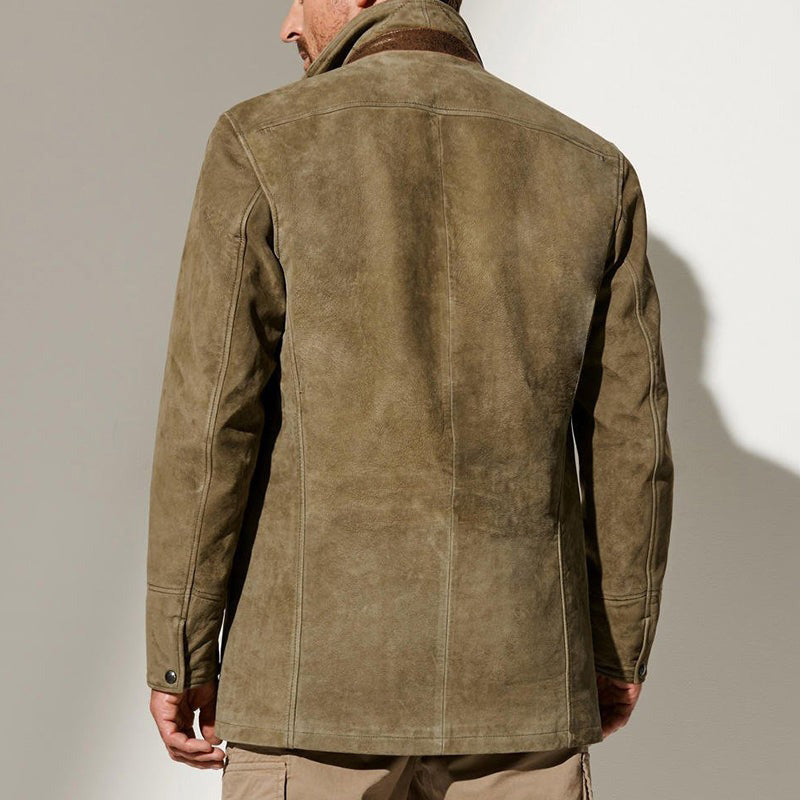 Giacca Da Uomo Con Inserti In Pelle | Manica Lunga