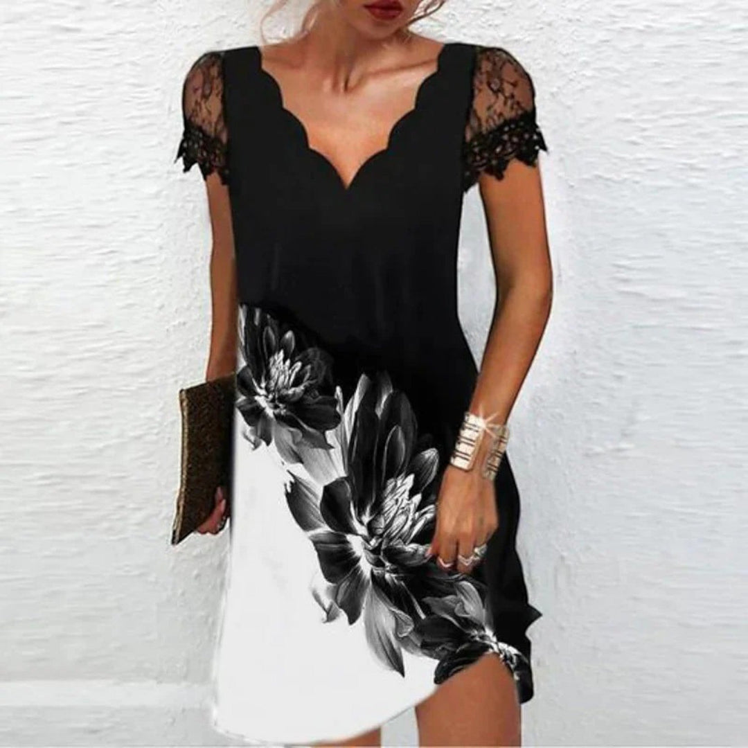 Adèle | Abito Casual Floreale Con Scollo A V Per Donna | Mini