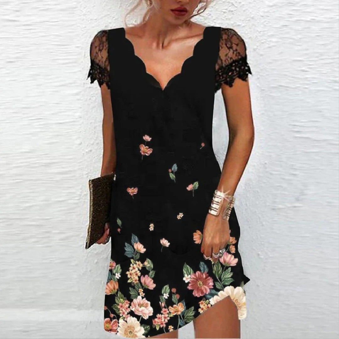 Adèle | Abito Casual Floreale Con Scollo A V Per Donna | Mini