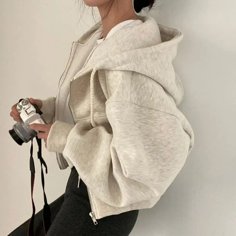 Felpa Donna Con Cerniera | Oversize