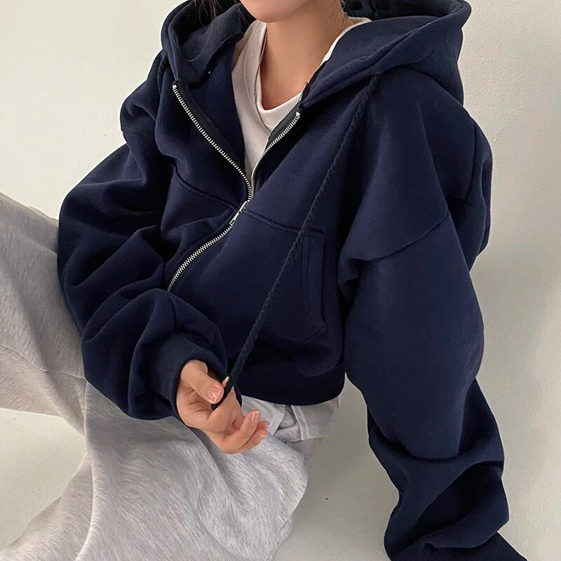 Felpa Donna Con Cerniera | Oversize