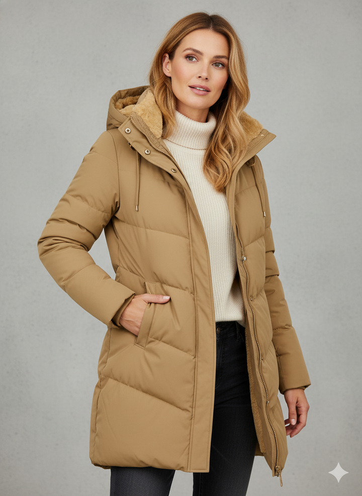 Alexandra Cappotto Invernale Donna Lungo con Cappuccio – Caldo, Elegante e Moderno