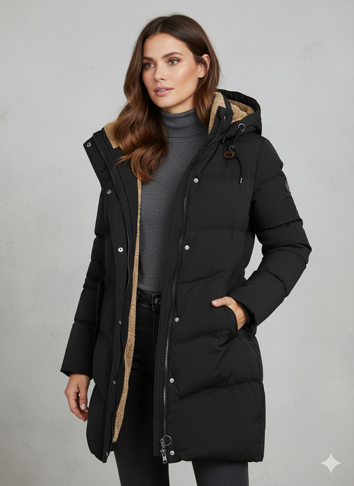 Alexandra Cappotto Invernale Donna Lungo con Cappuccio – Caldo, Elegante e Moderno