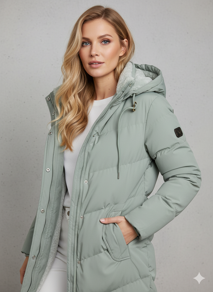 Alexandra Cappotto Invernale Donna Lungo con Cappuccio – Caldo, Elegante e Moderno