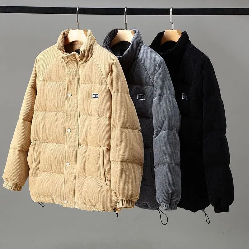 Sandro Giacca in Velluto a Coste da Uomo – Giacca Oversize con Fodera Morbida e Chiusura con Zip