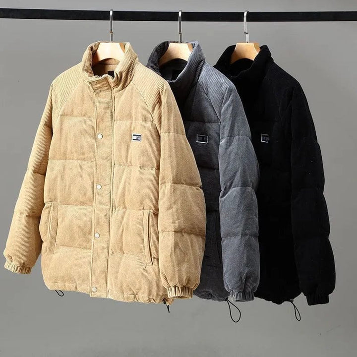 Sandro Giacca in Velluto a Coste da Uomo – Giacca Oversize con Fodera Morbida e Chiusura con Zip