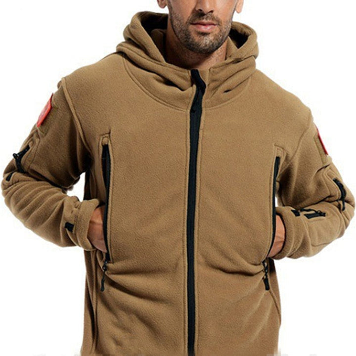 Raw Giacca Uomo in Pile Termico Stile Militare – Antivento, Cappuccio & Comfort Outdoor