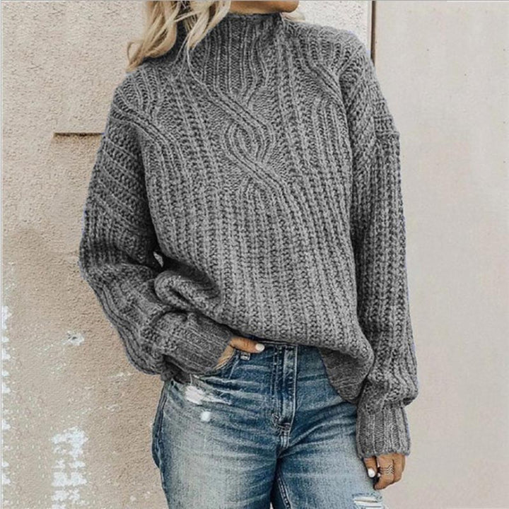 Maglione Casual Larga Lavorato A Maglia Da Donna | Dolcevita