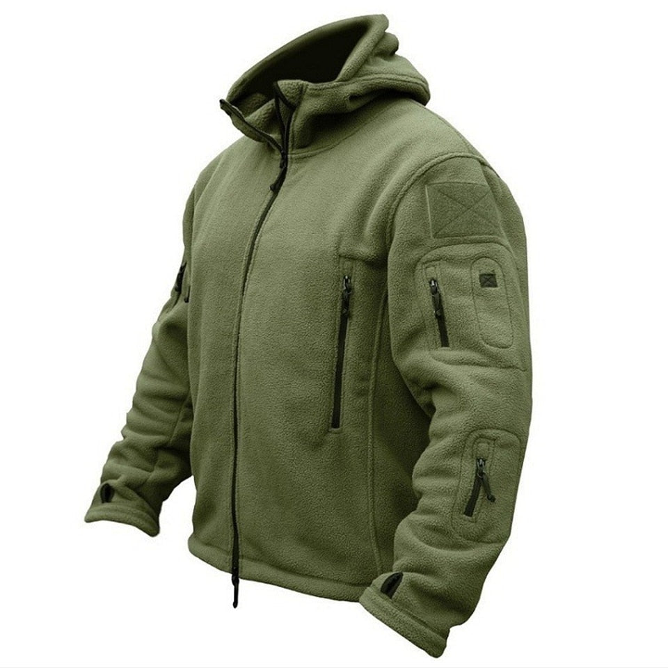 Raw Giacca Uomo in Pile Termico Stile Militare – Antivento, Cappuccio & Comfort Outdoor