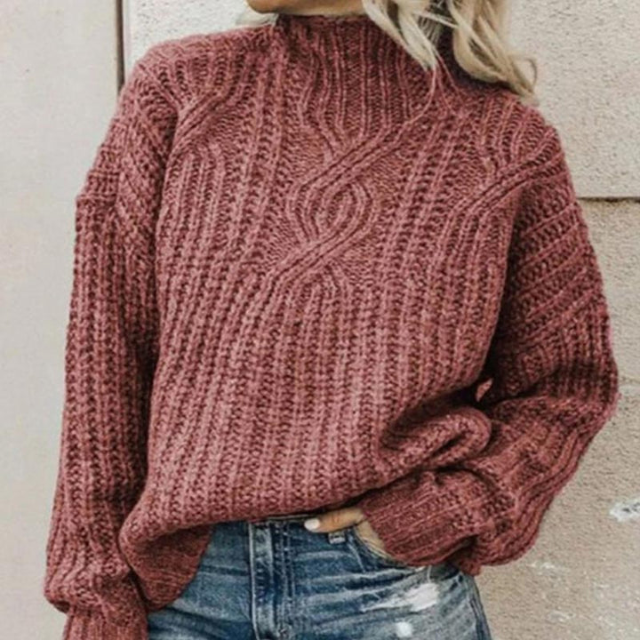 Maglione Casual Larga Lavorato A Maglia Da Donna | Dolcevita