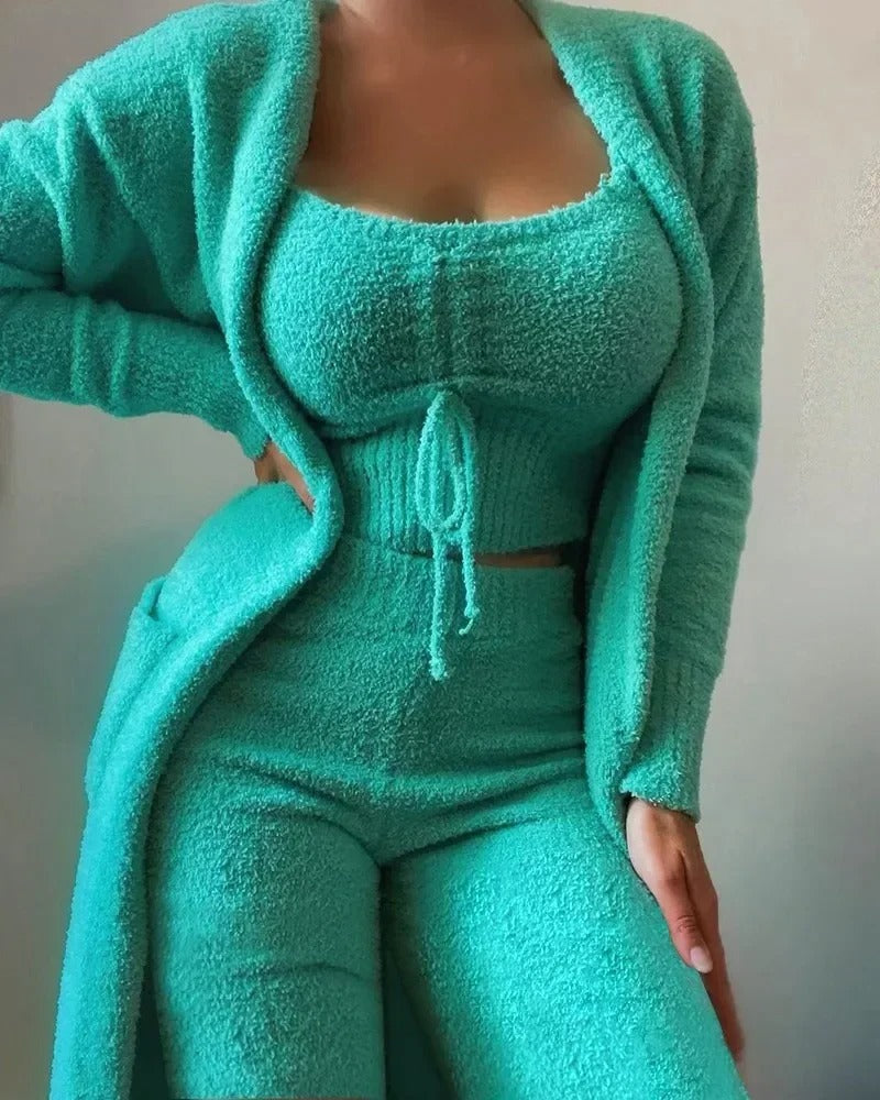 Teddy Set Loungewear Donna 3 Pezzi – Comodo, Moderno e Stile Casual Elegante