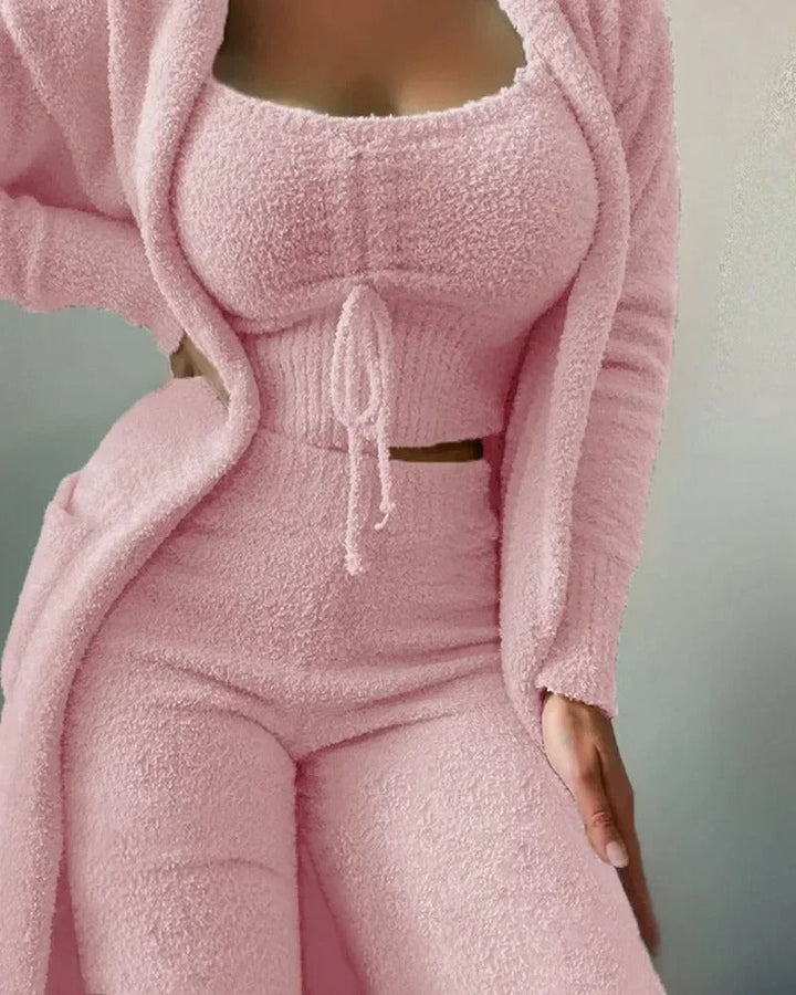 Teddy Set Loungewear Donna 3 Pezzi – Comodo, Moderno e Stile Casual Elegante