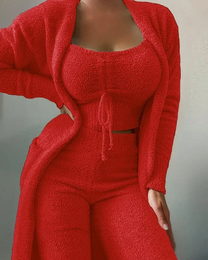 Teddy Set Loungewear Donna 3 Pezzi – Comodo, Moderno e Stile Casual Elegante