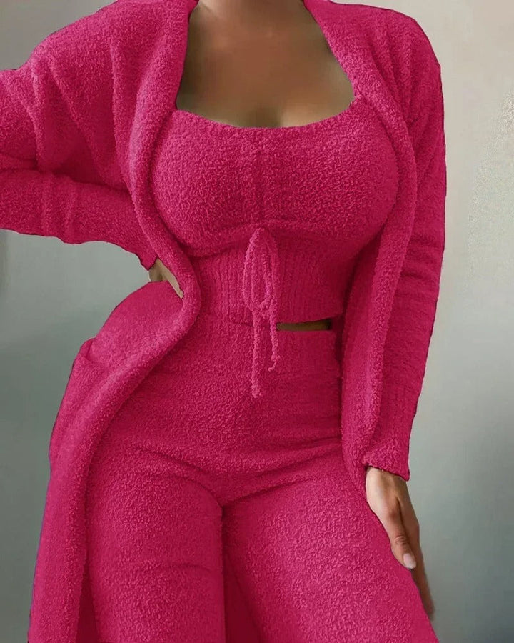 Teddy Set Loungewear Donna 3 Pezzi – Comodo, Moderno e Stile Casual Elegante