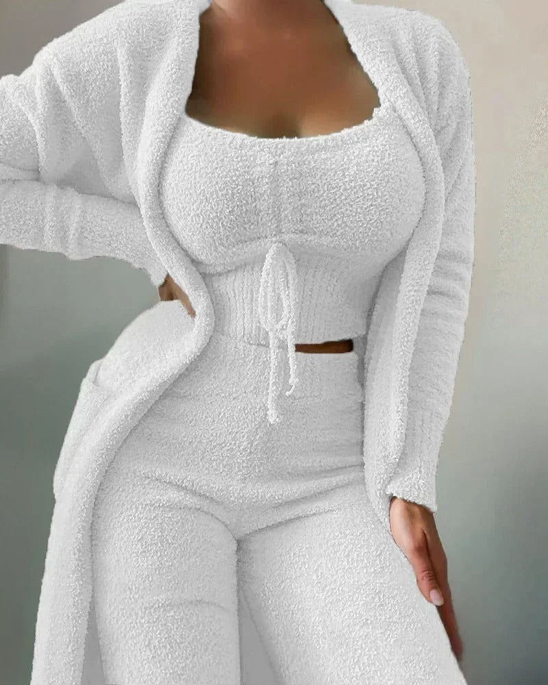 Teddy Set Loungewear Donna 3 Pezzi – Comodo, Moderno e Stile Casual Elegante