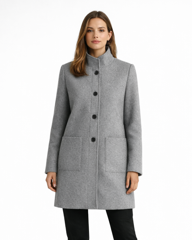 Sarina Cappotto Donna Elegante – Cappotto Strutturato con Bottoni, Cappotto Classico