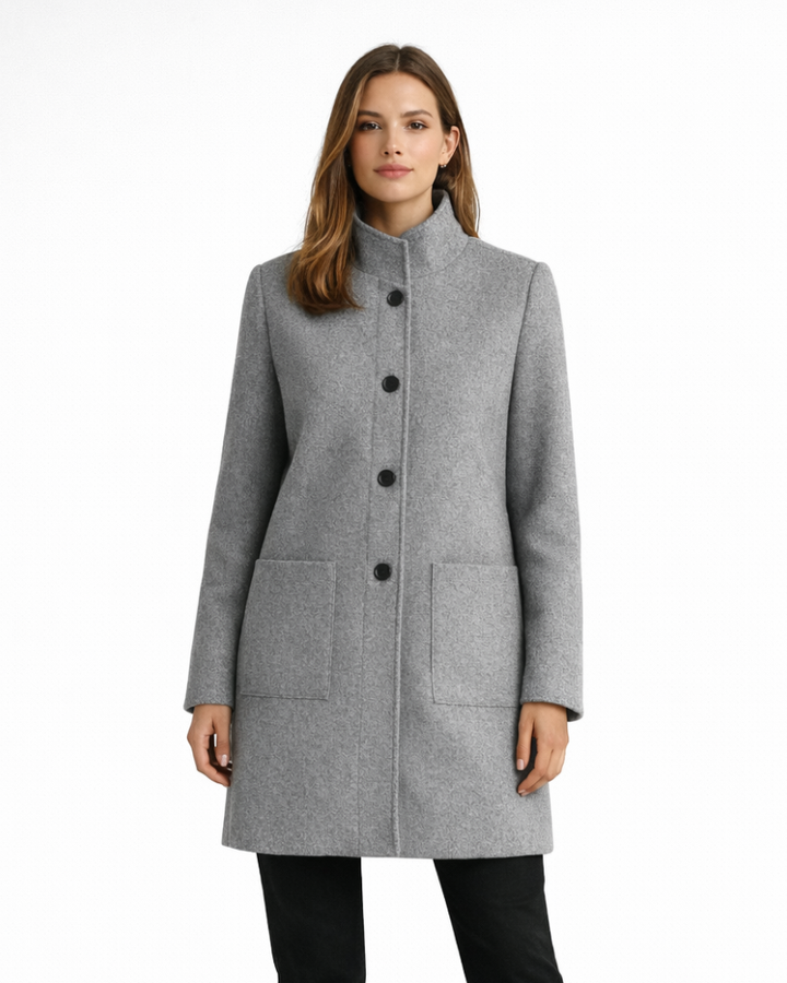 Sarina Cappotto Donna Elegante – Cappotto Strutturato con Bottoni, Cappotto Classico