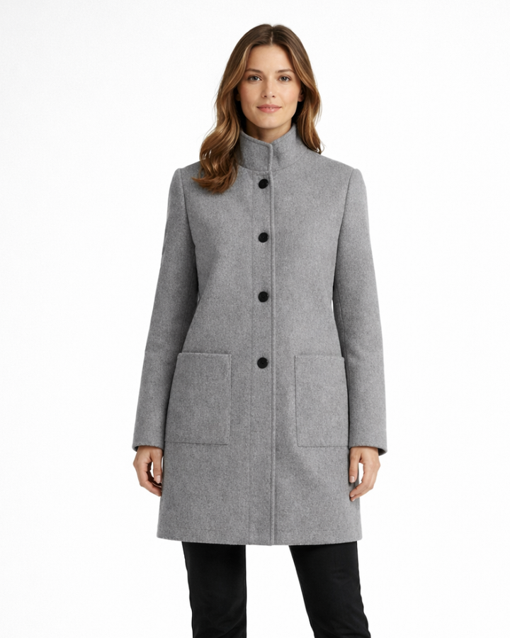 Sarina Cappotto Donna Elegante – Cappotto Strutturato con Bottoni, Cappotto Classico