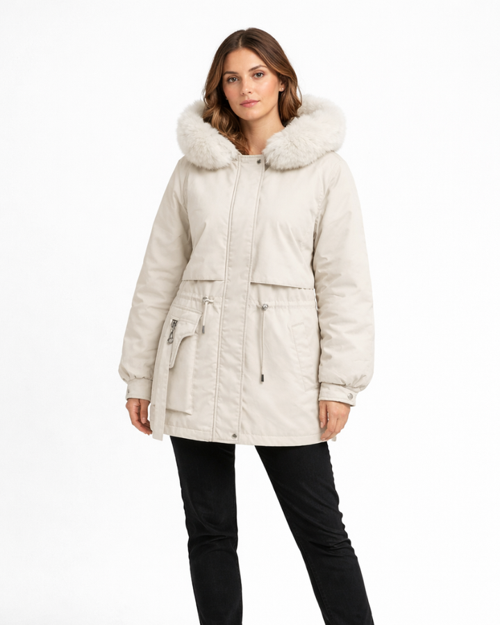Evelin Parka Donna Invernale – Giacca con Cappuccio e Vita Regolabile, Parka Elegante