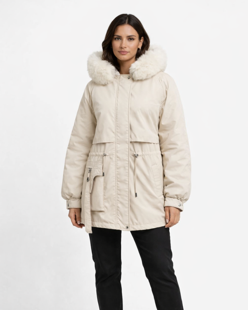 Evelin Parka Donna Invernale – Giacca con Cappuccio e Vita Regolabile, Parka Elegante