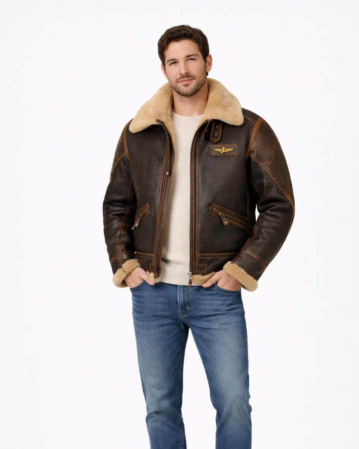 Donito Giacca Pilota Uomo – Giacca Aviatore Slim Fit Elegante Casual Invernale