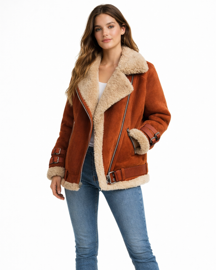 Olie Giacca Aviatore Donna – Giacca Invernale con Zip Asimmetrica, Stile Urbano