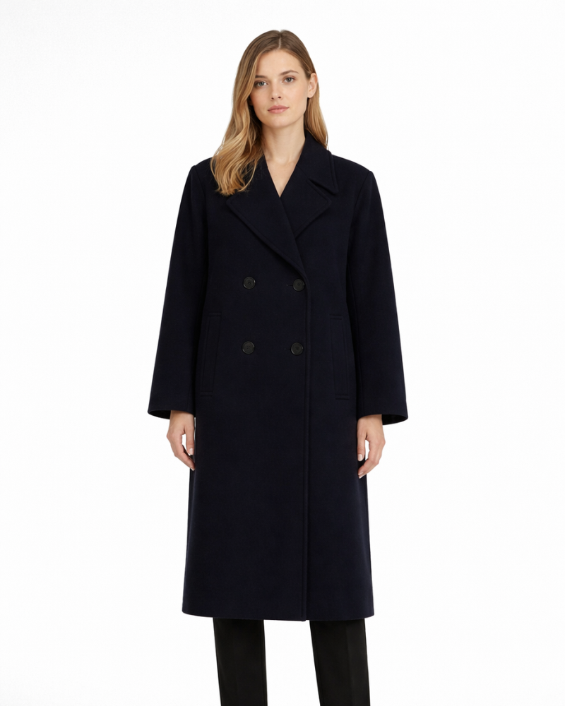 Charlotte Cappotto Donna Doppiopetto – Cappotto Lungo Elegante con Revers, Cappotto Invernale