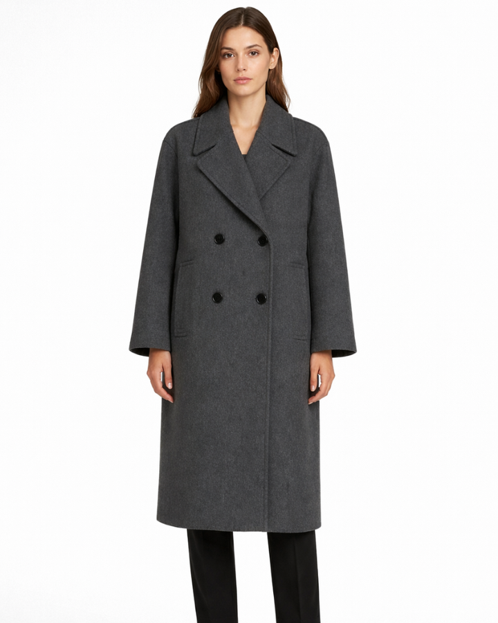 Charlotte Cappotto Donna Doppiopetto – Cappotto Lungo Elegante con Revers, Cappotto Invernale