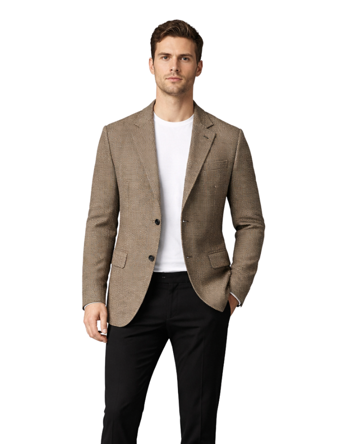 Victor – Jachetă bărbătească din lână – Palton elegant, cambrat, cu model clasic în carouri