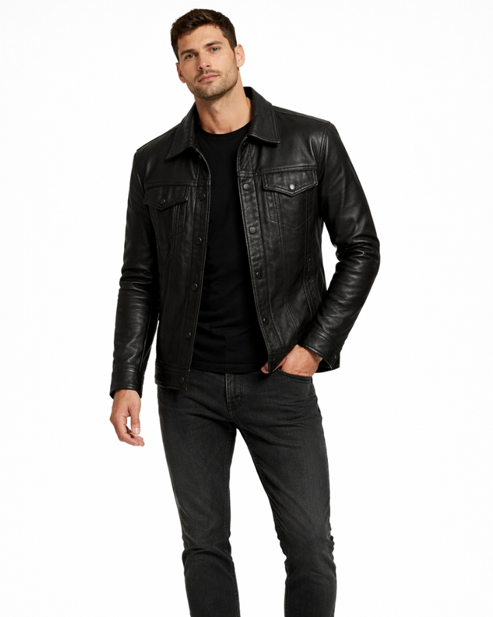 Zephyr Giacca Pelle Uomo Rider – Giacca Biker Slim con Zip Asimmetrica Casual Elegante