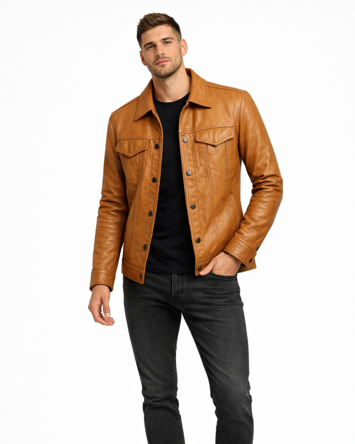 Zephyr Giacca Pelle Uomo Rider – Giacca Biker Slim con Zip Asimmetrica Casual Elegante