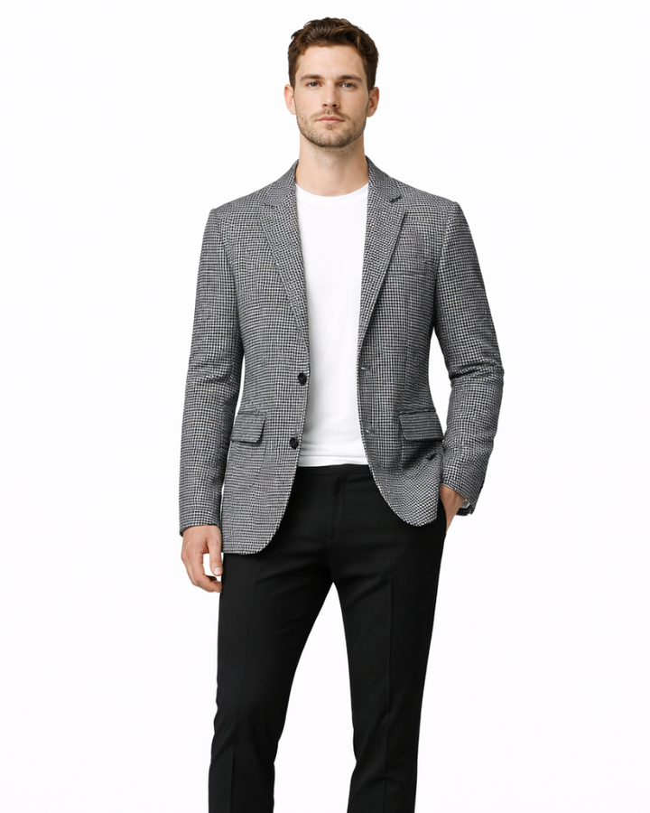 Victor – Jachetă bărbătească din lână – Palton elegant, cambrat, cu model clasic în carouri