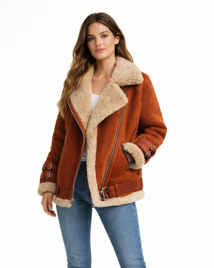 Olie Giacca Aviatore Donna – Giacca Invernale con Zip Asimmetrica, Stile Urbano