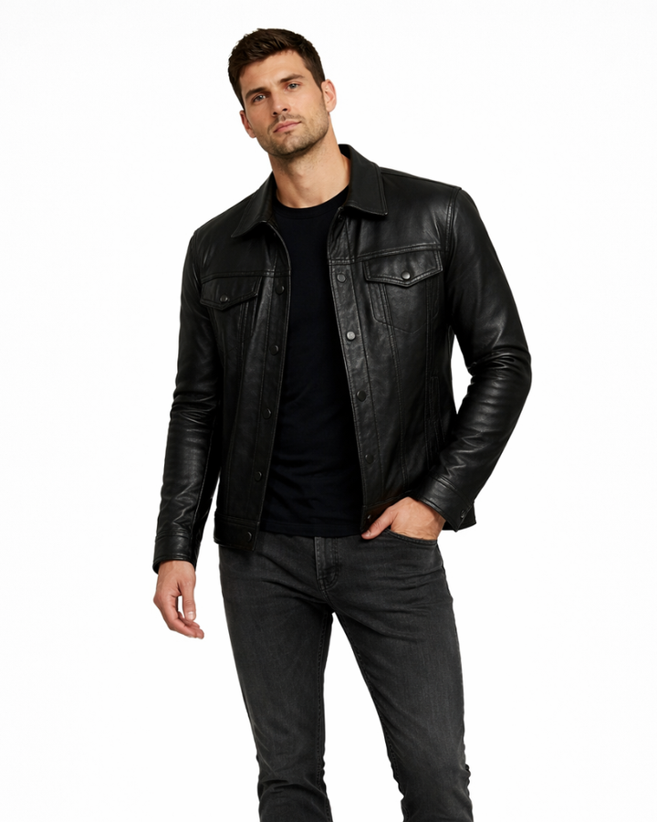 Zephyr Giacca Pelle Uomo Rider – Giacca Biker Slim con Zip Asimmetrica Casual Elegante