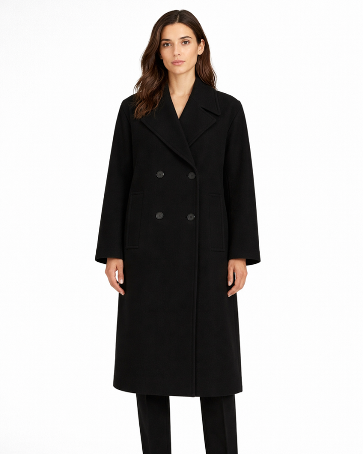 Charlotte Cappotto Donna Doppiopetto – Cappotto Lungo Elegante con Revers, Cappotto Invernale