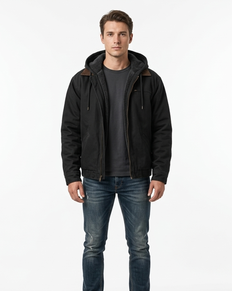 Noah Geacă bărbătească cu glugă – Palton de iarnă călduros, casual, în stil clasic