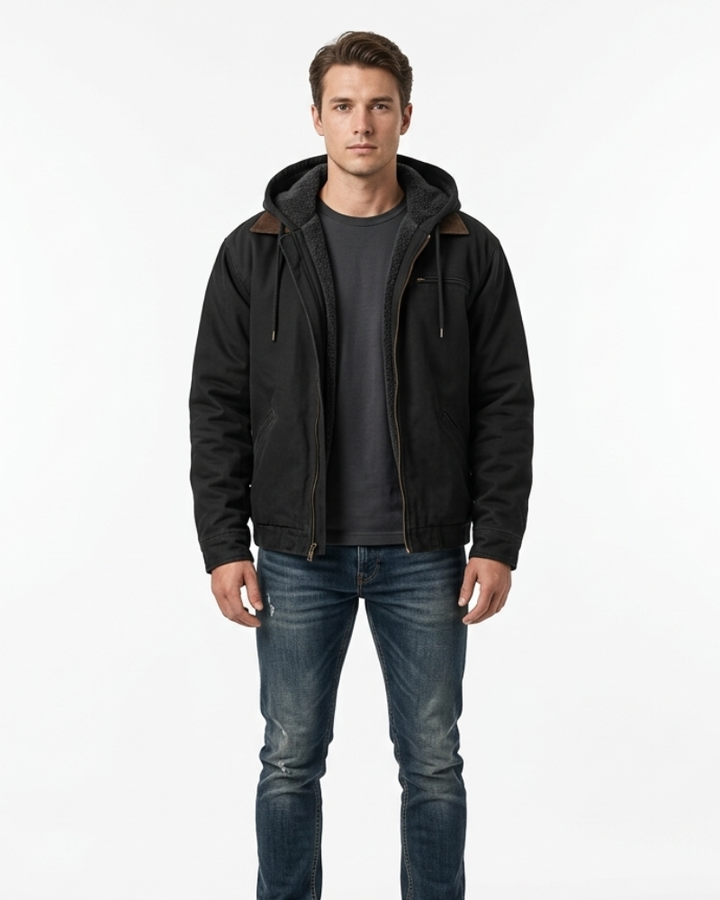 Noah Geacă bărbătească cu glugă – Palton de iarnă călduros, casual, în stil clasic