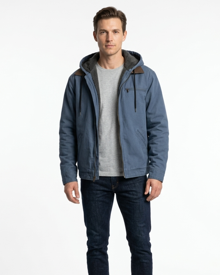 Noah Geacă bărbătească cu glugă – Palton de iarnă călduros, casual, în stil clasic