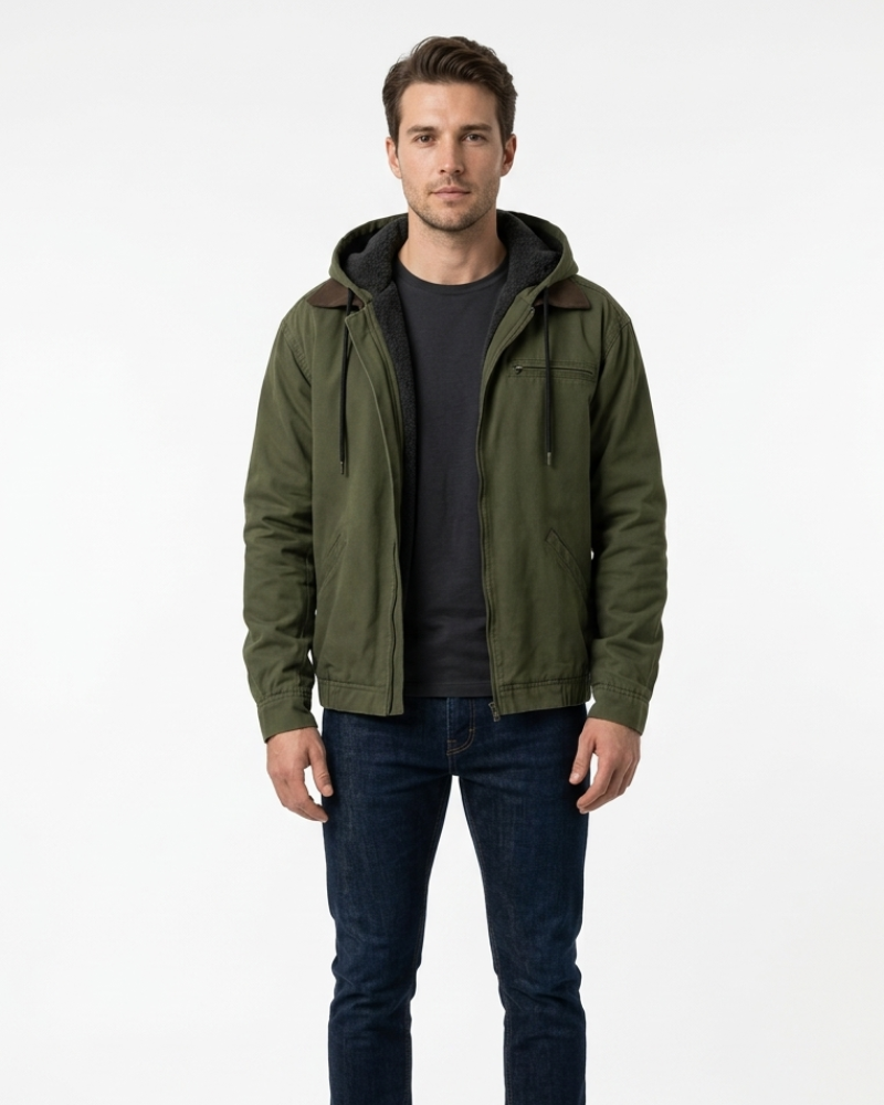 Noah Geacă bărbătească cu glugă – Palton de iarnă călduros, casual, în stil clasic