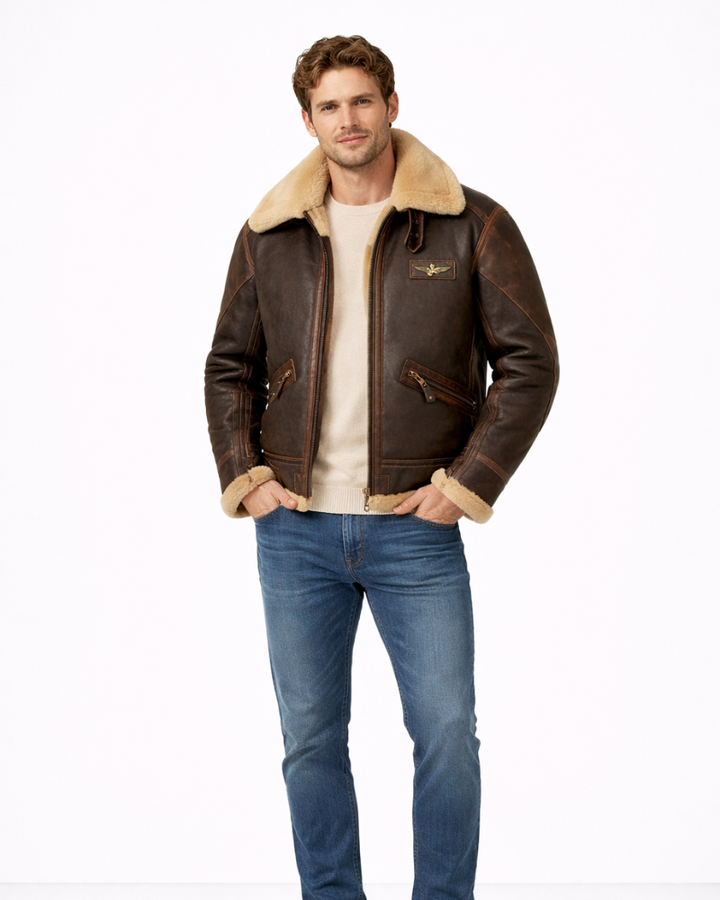 Donito Giacca Pilota Uomo – Giacca Aviatore Slim Fit Elegante Casual Invernale