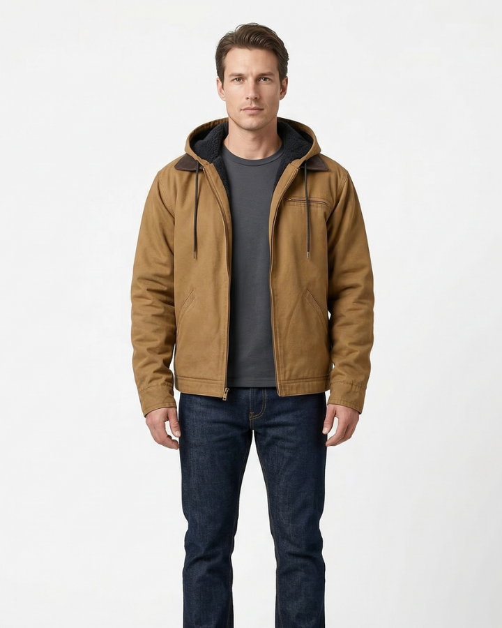 Noah Geacă bărbătească cu glugă – Palton de iarnă călduros, casual, în stil clasic